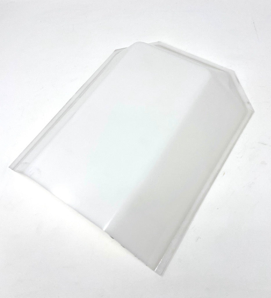 Custom LNP-AW-AL990-CA-PROM Custom Smooth White Acrylic Lens, three-sided, to fit Wall Fixture at Promontory Point.11.31in x 9.25in x 2.5in. .08in thick.