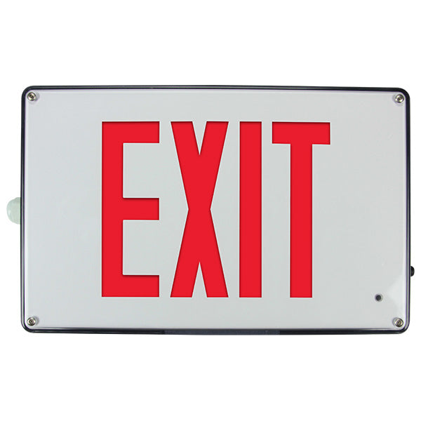 Exitronix NAV-LB-G-2-B-2C17 NAV Series Vandal-Resistant, Wet Location LED Exit, AC Only, Green Lettering, Double Face, Black Finish, 2 Circuit Input 277VAC