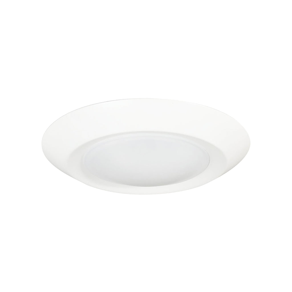 Nora NLOPAC-R6REGT2427W 13 watt LED 6" Regressed Opal Series Surface Mount, 7-3/8" Width x 1" Height, 2700K, 950 lumens, 50,000hr life, 120 Volt, Dimming, White Finish