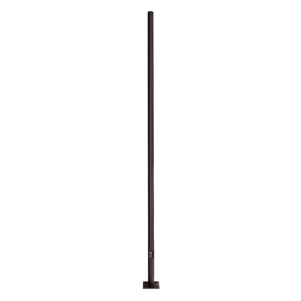 PL&S Custom RSS-7-522-BZ-BCV 22ft x 5" Round Straight Steel Pole, 7 Gauge, 4-Bolt Plate, 10-1/4" Square Base Plate, Includes 24" Anchor Bolt, Includes 2-Pc Metal Base Cover, Bronze Finish