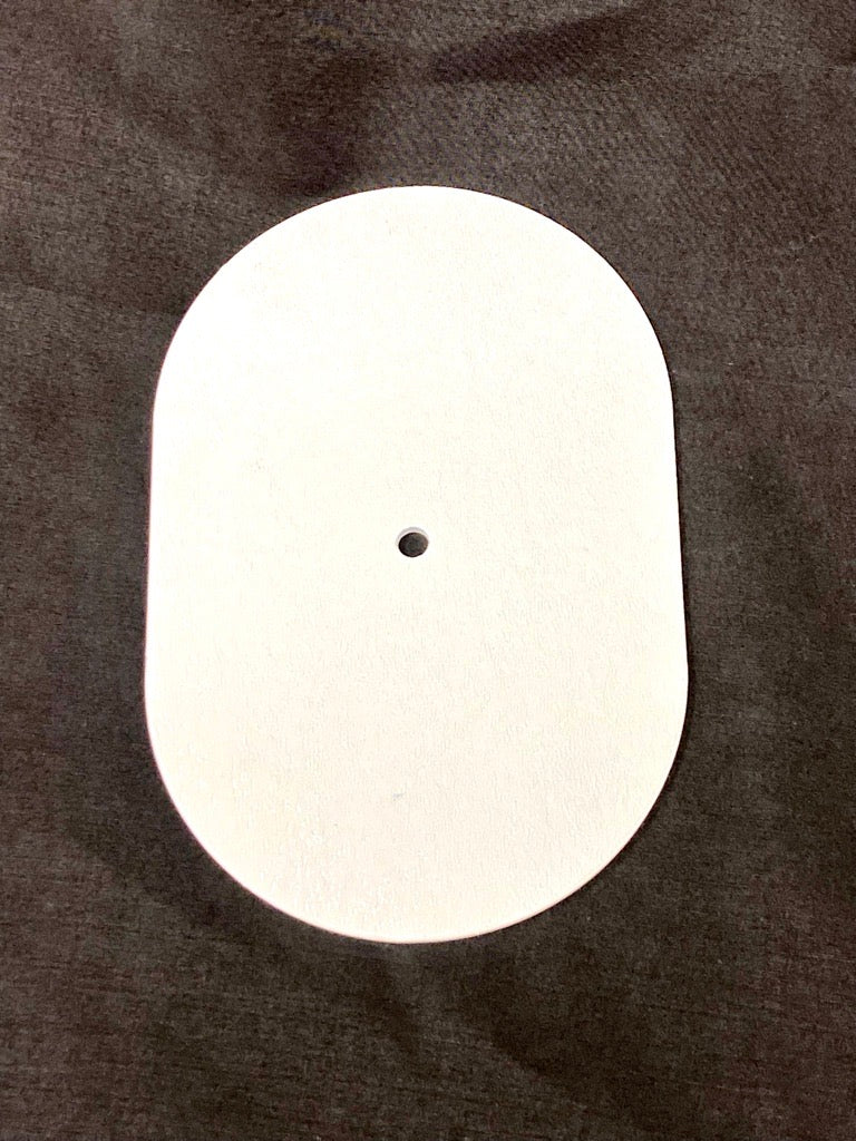 ABS-4X6OVHHCWH  4in. x 6in. Oval ABS Hand Hole Cover, White. Bracket & Screw sold separately