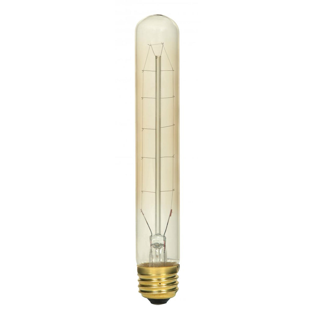 Satco S2422 60T9/CL/120V Clear 60 watt T9 Hairpin Filament Tubular Nostalgic Lamp, Medium (E26) base, 240 lumens, 3,000hr life, 120 volt