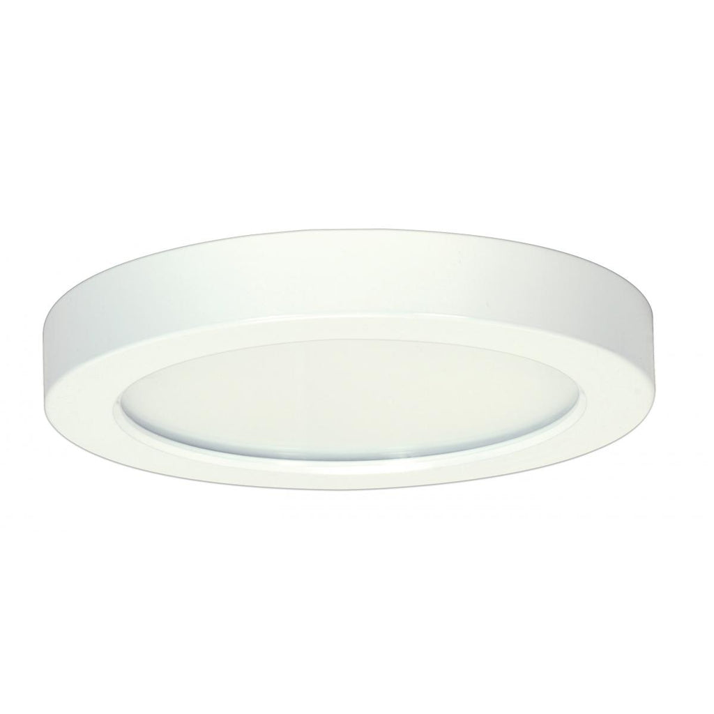 Satco S29328 13.5W/LED/7"FLUSH/27K/RD/WH 13.5 watt LED 7" Round Flushmount Light Fixture, 2700K, 800 lumens, 50,000hr life, 120 Volt, Dimming, White Finish