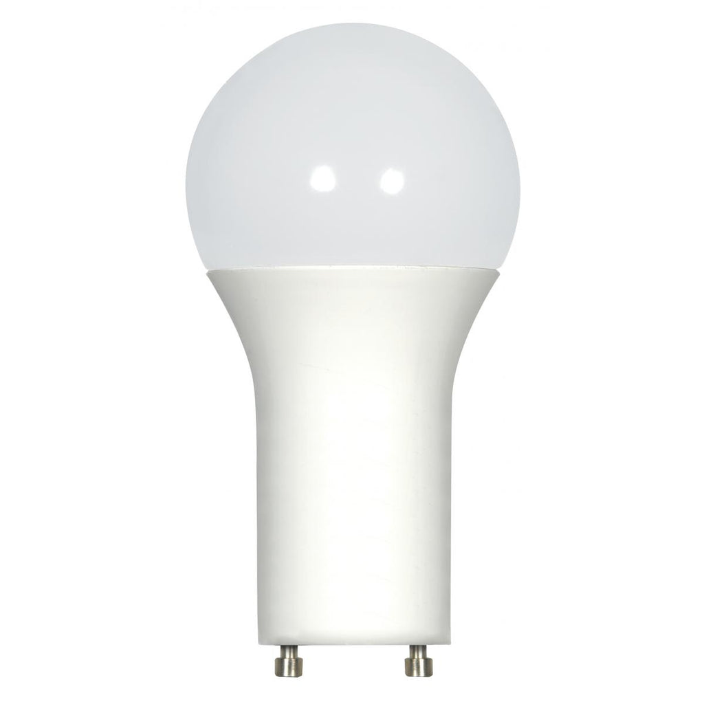 Satco S29841 9.8A19/OMNI/220/LED/35K/GU24 9.8w LED A19 GU24 Household Bulb, 2-pin (GU24) Base, 3500K, 800 lumens, 25,000hr life, 120 volt, WHite Finish, Dimmable