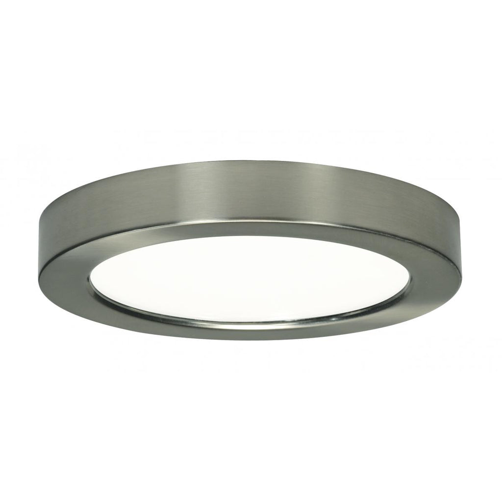 Satco S9329 13.5W/LED/7FLUSH/27K/RD/BN 13.5 watt Round LED Flush Mount Fixture, 7" diameter, 2700K, 800 lumens, 40,000hr life, 120 volt, Dimming, Brushed Nickel Finish