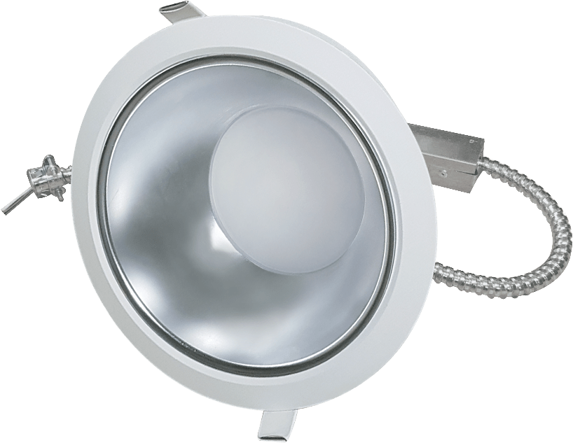 RP Lighting 8082-3TW-5CCT-EM 20/30/37w LED 8" Tunable Wattage and Selectable CCT Commercial Downlight with EM Battery Backup, 27/30/35/40/50K, 1800/2700/3300 lumens, 50,000hr life, 120-277 volt, Clear Haze Finish, Dimmable, Includes EM Battery Backup