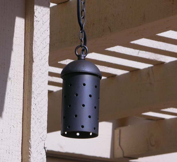 Focus SL-15-L12-BLT 3w LED Aluminum Hanging Starlight Cylinder Light with Chain and J-Box Mount, Standard Black Texture Finish