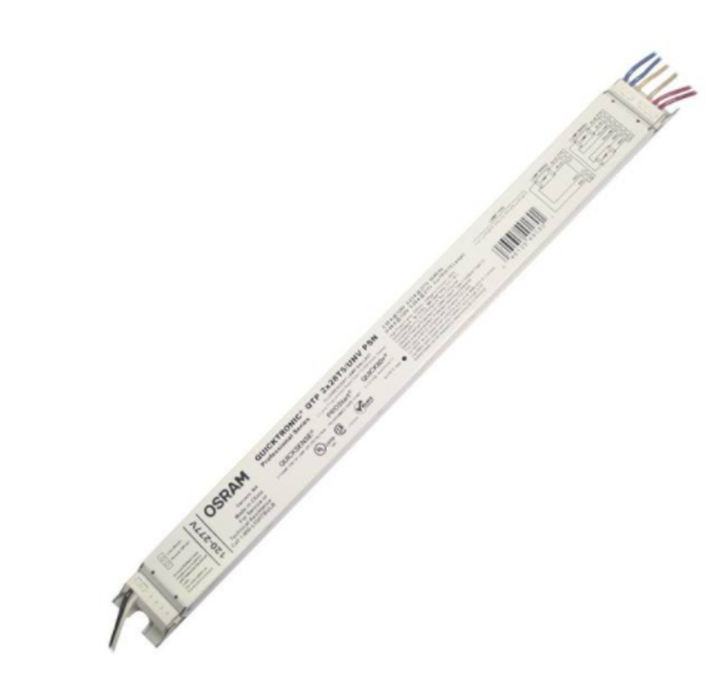 Osram 49180 QTP2X28T5/UNV Fluorescent F28T5 Low Profile Ballast, (1) or (2) F28T5, F21T5, or F14T5 lamps, 120-277 volt, 14.17" x 1.18" x .87". *Discontinued*