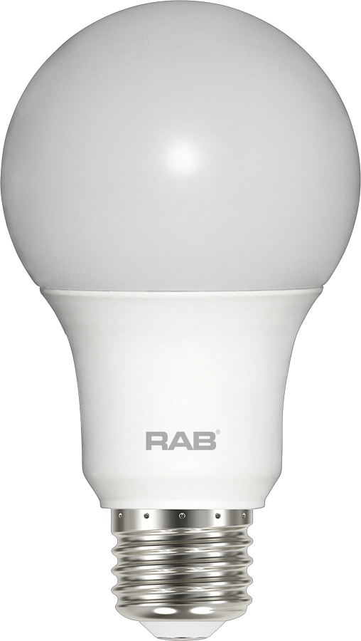 Rab A19-6-E26-830-ND  6 watt A19 LED Household Lamp, Medium (E26) base, 3000K, 480 lumens, 15,000hr life, 120 volt, Non Dimming. Not for sale in California: Not Title 20 Compliant. *Discontinued*