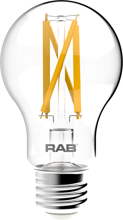 Rab A19-9-E26-927-F-C E26 CRI90 2700K Dim Clear Filament A19 9W 60EQ 810lm Lamp