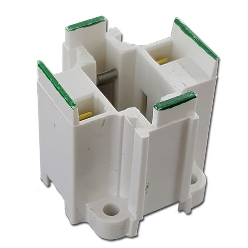 Leviton 26725-212 18w CFL 4-hole vertical mount socket, (G24D-2/GX24D-2) 2-pin base, 600v, Screw Mount, Cross to H&M LH0204