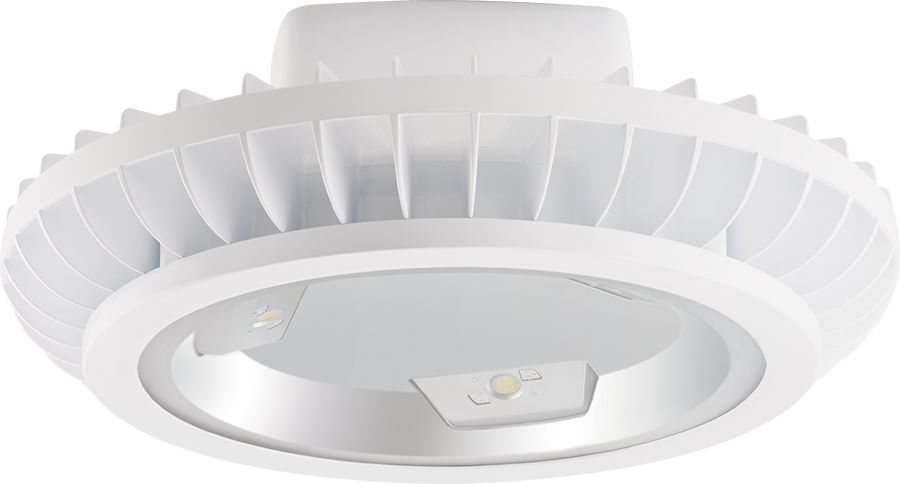 Rab BAYLED78NW  78 watt LED High Bay Fixture to replace 250W MH, 25' Recommended Mounting Height w/ Chain/Hook and Cord, Glass lens, 4000K, 11392 lumens, 100,000hr life, 120-277 volt, White Finish