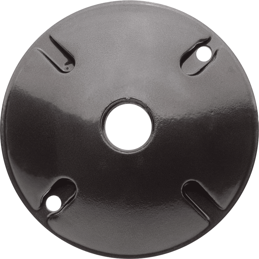 Rab C100W  4-1/2" Round Weatherproof 1-Hole Cover Plate, White Finish