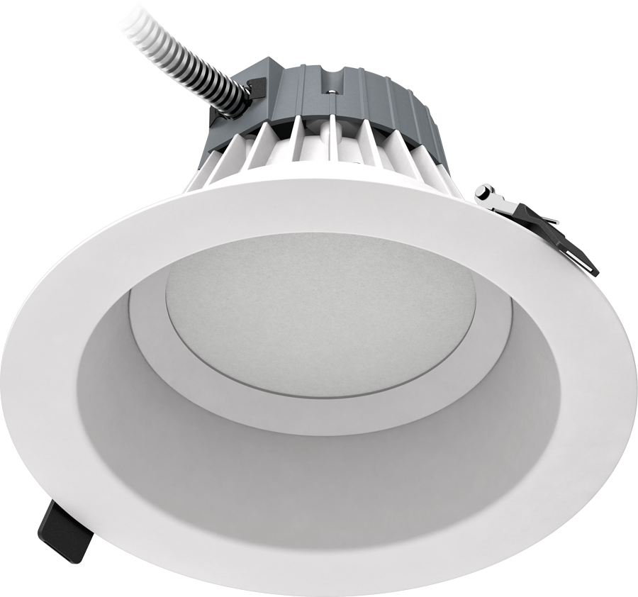 Rab C8R24935UNVW 24 watt LED 8" Downlight, 3500K, 2015 lumens, 50,000hr life, 120-277 Volt, 0-10V Dimming, White Finish