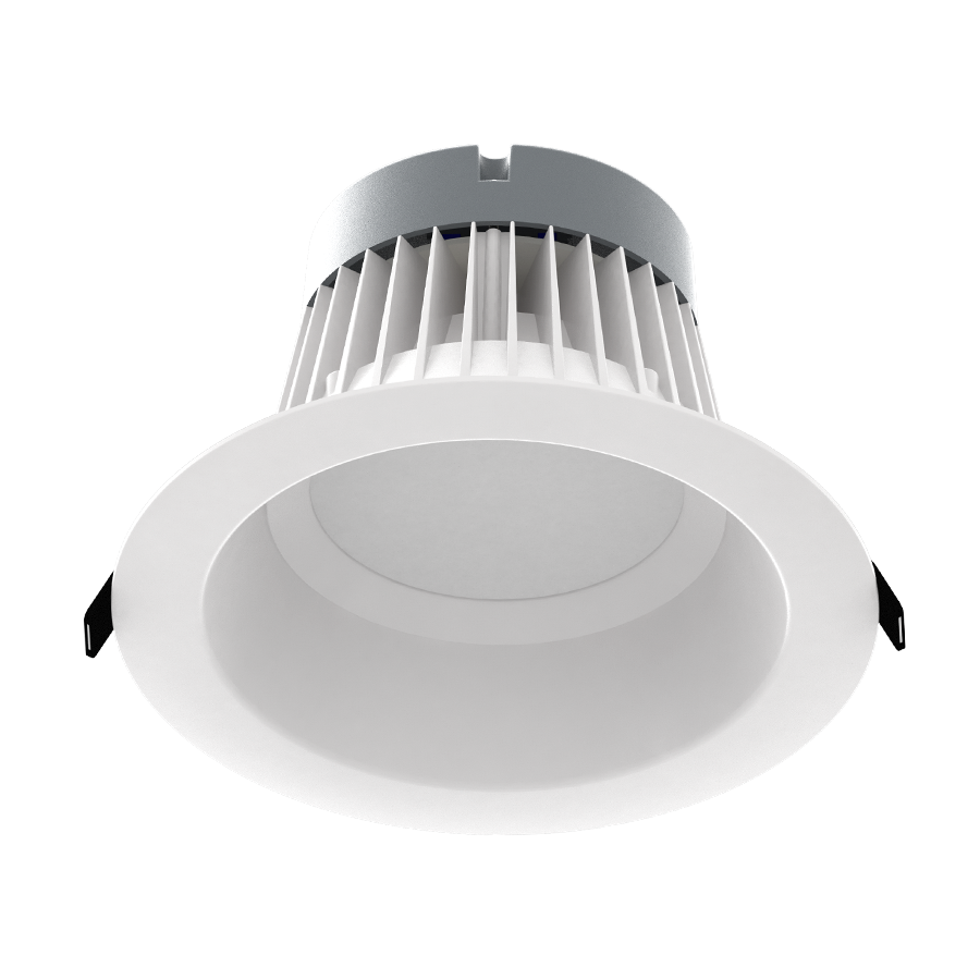 Rab C8R559FAUNVW 55 watt LED 8" Commercial Recessed Downlight, 3000K/3500K/4000K/5000K Color Selectable, 5000 lumens, 50,000hr life, 120-277 Volt, 0-10V Dimming, White Finish