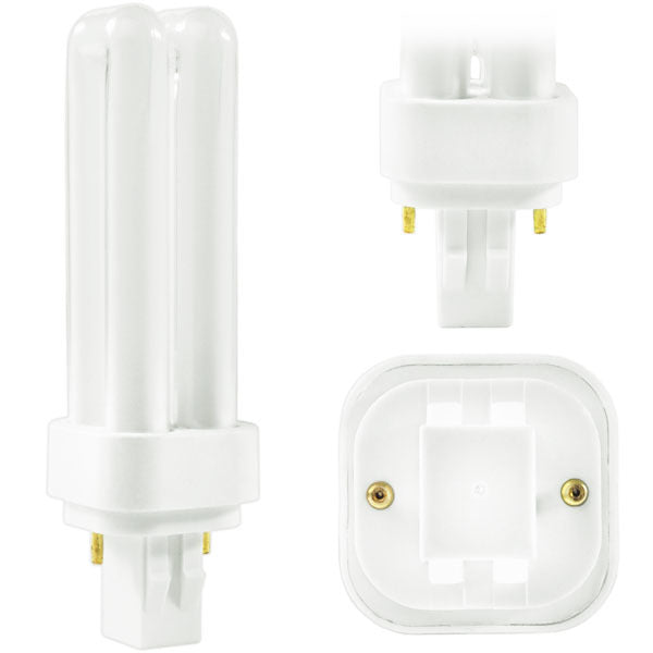 Plusrite 4018 PL13W/2U/2P/827 13 watt Double-Tube Compact Fluorescent Lamp, 2-Pin (GX23-2) base, 2700K, 780 lumens, 10,000hr life