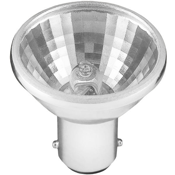 Eiko 49664 Q20MR11/DC/FL/12V/GBF 20 watt MR11 Halogen Reflector Lamp, Double Contact Bayonet (BA15d) base, 32° beam angle, 2,000hr life, 12 volt. *Discontinued*