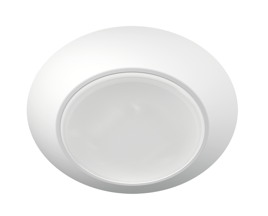 Rab DSK34-6R16950120WS 16 watt LED 6" Round Surface Mount Disc Light Fixture, 5000K, 1161 lumens, 50,000hr life, 120 Volt, Dimming, Damp Rated, White Finish