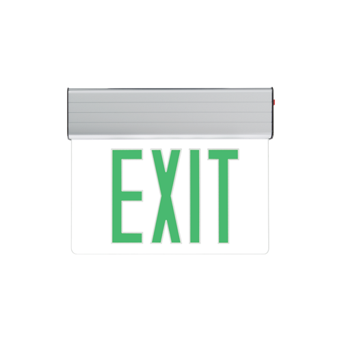 Elite ELX-604-R-W-1-CL Edge-Lit Exit Sign w/ Emergency Backup, Single Face, Red Letters, Clear Acrlyic, Test Button, 120-277V