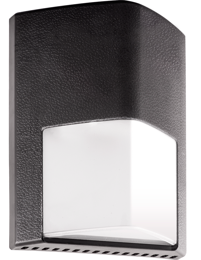 Rab ENTRA12/PC  12 watt LED Wall Non-Cutoff Wallpack Fixture w/ Photocell to replace 70W HPS, 6" x 3" x 7-3/4" tall, 10' Mounting, 5000K, 1284 lumens, 100,000 hr life, 120 volt, Bronze Finish