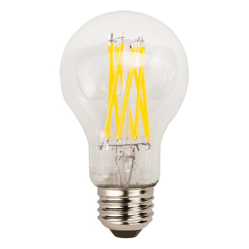 TCP FA19D6040E26SCL95 8w LED A19 Clear Filament Lamp, Medium (E26) Base, 4000K, 810 lumens, 15,000hr life, 120v Dimming