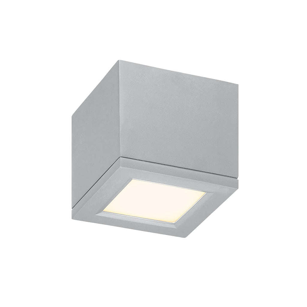 WAC FM-W2505-WT 5" 16 watt Square Integrated LED Fixture, Ceiling mount, 3000K, 750 lumens, 70,000hr life, 120-277 volt, 0-10V Dimming, White Finish, IP65, Title 24