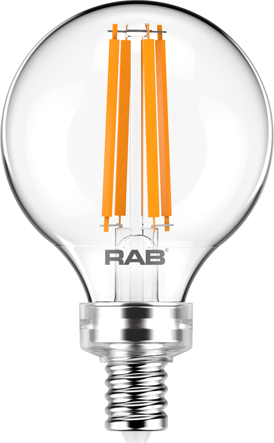 Rab G16.5-3-E12-927-F-C E12 CRI90 2700K Dim Clear Filament G16.5 3.8W 40EQ 350lm Lamp