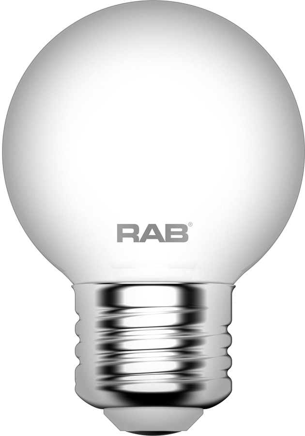 Rab G16.5-3-E26-950-F-F E26 CRI90 5000K Dim Frosted Filament G16.5 3.8W 40EQ 350lm Lamp