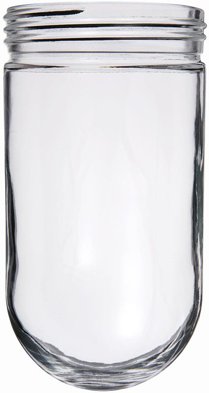 Rab GL200  Clear Crystal Lime Glass Round Bottom Globe Lens for Vapor Jar Fixtures, 4-11/32" x 8-3/8" tall, 300W Max.