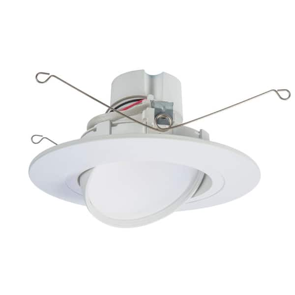 Halo RA56109S1EWHR 12 watt LED 5"/6" Adjustable Downlight Fixture, 2700K-5000K Color Selectable, 1000 lumens, 50,000hr life, 120 Volt, TRIAC/ELV Dimming, White Finish