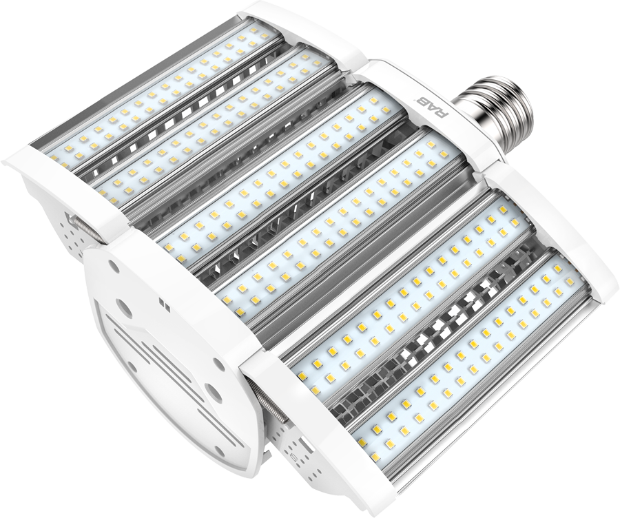 Rab HID-80-H-EX39-840-BYP-SB-G2 80 watt LED Lamp to replace 250W HID in Shoebox Fixtures, Extended Mogul (EX39) Base, 4000K, 11600 lumens, 50,000hr life, 120-277 Volt, Non-Dimmable, Ballast Bypass