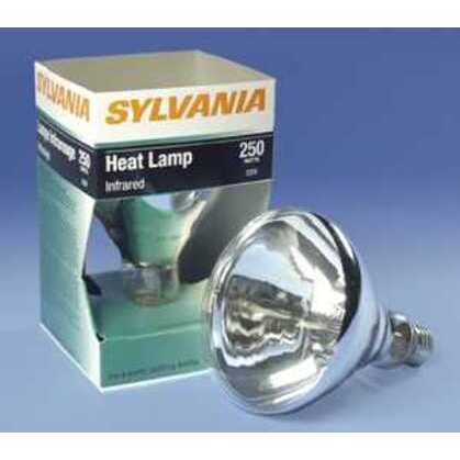 Sylvania 14664 250BR40/120V 250 watt BR40 Infrared Heat Lamp, Medium (E26) base, 5,000hr life, 120 volt