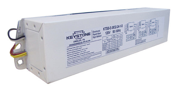 Keystone KTSB-E-1232-24-UV-S-IP Electronic Sign Ballast, Series Wiring, 12-32w lamp load, 2-4 lamps total, 120-277 volt input