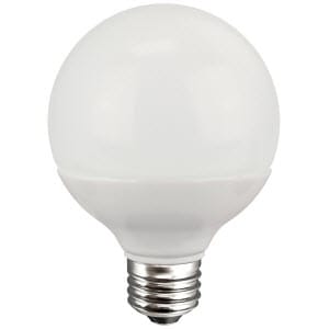 TCP FG25D40V27W 4w LED G25 Frosted White Globe Bulb, Medium (E26) Base, 2700K, 350 lumens, 15,000hr life, 120 volt, White Glass, Dimmable