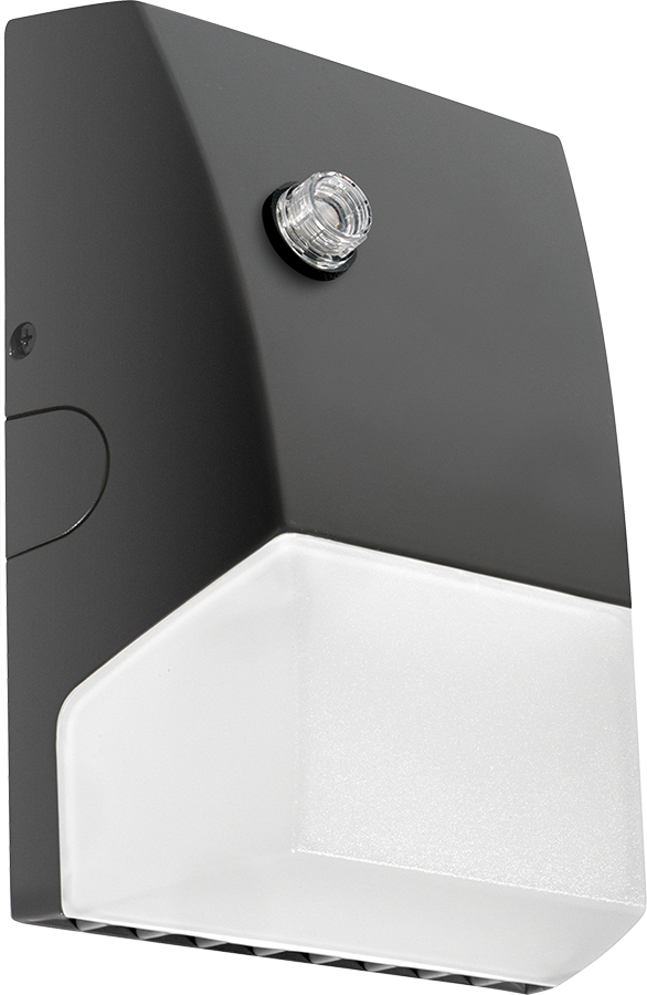 Rab BRISKM48L-740/PCU  35 watt LED Tall Wallpack Fixture, 3.5" x 7.3" x 10" tall, Diffused Acrylic lens, 4000K, 4821 lumens, 60,000hr life, 120-277 volt, Photocell, Bronze Finish, IP66 Wet Location Rated