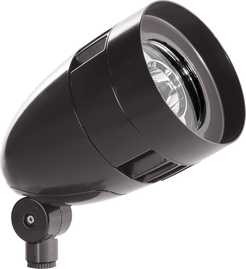 Rab HBLED13YB  13 watt LED Bullet Shaped Floodlight Fixture, 5-1/2" x 8-3/4" tall, 3000K, 1228 lumens, 100,000hr life, 120-277 volt, Black Finish