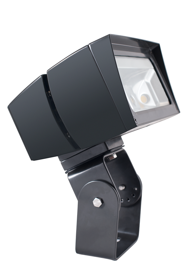 Rab FXLED105SF 105 watt LED Floodlight Fixture, 14" x 9" x 9" tall, Slipfitter Mount, 5000K, 18317 lumens, 100,000hr life, 120-277 volt, Dark Bronze Finish