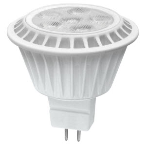 TCP L50MR16D2527KFLCQ 6 watt MR16 LED Lamp, GU5.3 base, 2700K, 430 lumens, 40º Beam Angle, 25,000 hr life, 12 volt, Dimming