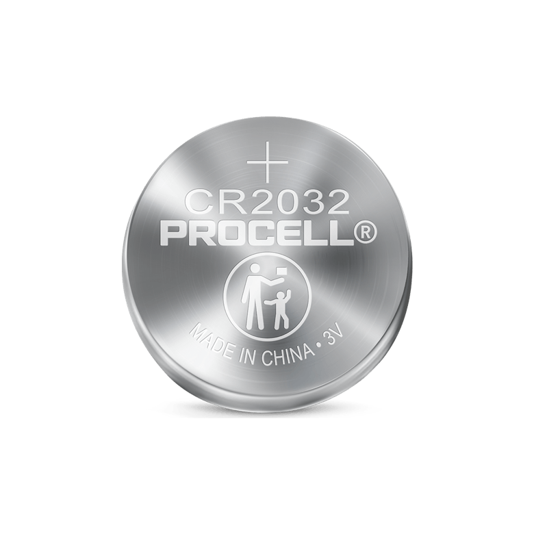 Procell PC2032 Lithium Battery, CR2032 coin battery, 3 volt