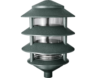 Rab LL22VG 4-Tier Pagoda Fixture, 100W A19, Medium (E26) base socket w/ 1/2in. threaded nipple mount, 1650 lumens, 750hr life, 120 volt, Verde Green Finish