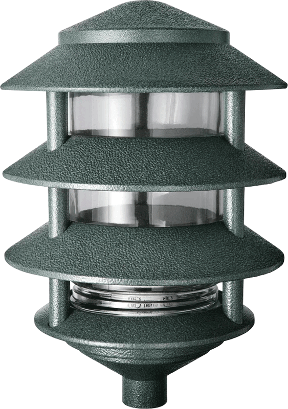 Rab LL23B/F13  4-Tier Pagoda Fixture, 10" x 8.5" tall, w/ 13W Double-Tube 2-Pin (GX23-2) base CFL, 860 lumens, 120 volt, Black Finish. *Discontinued*