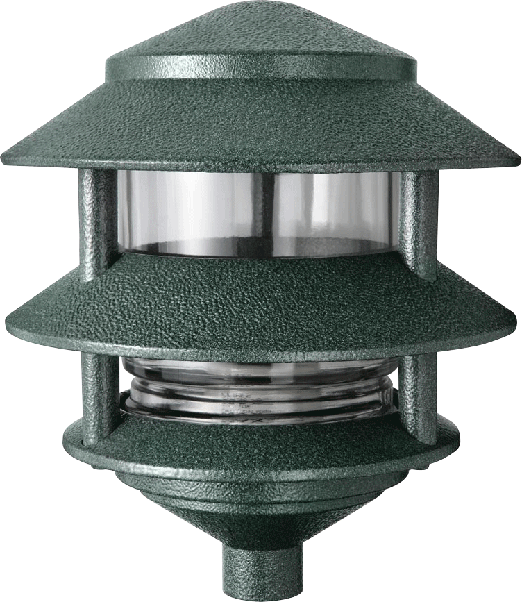 RAB LL323B 1 Tier Pagoda Fixture, Medium (E26) Base, 1/2" Fitter, 12" Optional Stem (Not Included), Black Finish