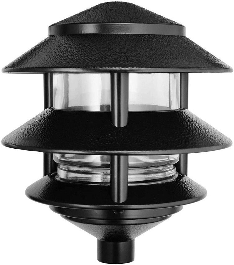 Rab LL322VG  3-Tier Pagoda Fixture, 6" x 7" tall, w/out 75W Max. A19 Medium (E26) base, 1220 lumens, 120 volt, Verde Green Finish