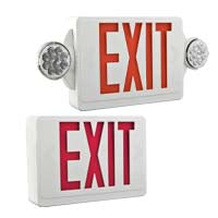 Holophane QM-LED-G-HO-SD-BAA Thermoplastic Exit Sign, Stencil Face, Single Face plate with Extra Face Plate, White Housing, Green Letter, High-output Nicad Battery, Self Diagnostics, BAA