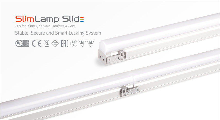 Feelux SSL15-30K-120V-C90 15w 36" Slimlamp Slide LED Mini Strip Fixture, 34.25"l x 1.27"h x 1.39"w, 3000K, 1528 lumens, 40,000hr life, 120 volt, White Finish, Non-Dimming