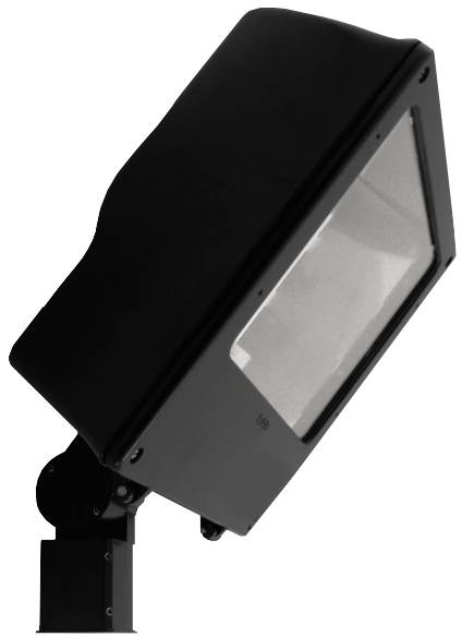 Rab MEGH250-SF-PS-QT-BZ  250 watt ED28 Pulse Start MH Floodlight Fixture, 16" x 15-1/2" tall, Slipfitter Mount, 25000 lumens, 15,000hr life, 120-277 volt, Bronze Finish. *Discontinued*