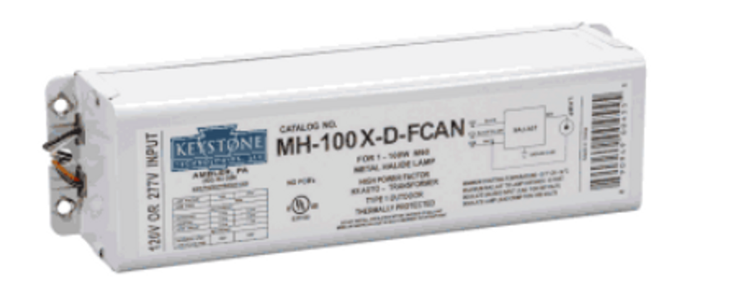 Keystone MH-100X-D-FCAN 120/277V F-Can Ballast, operates 100W