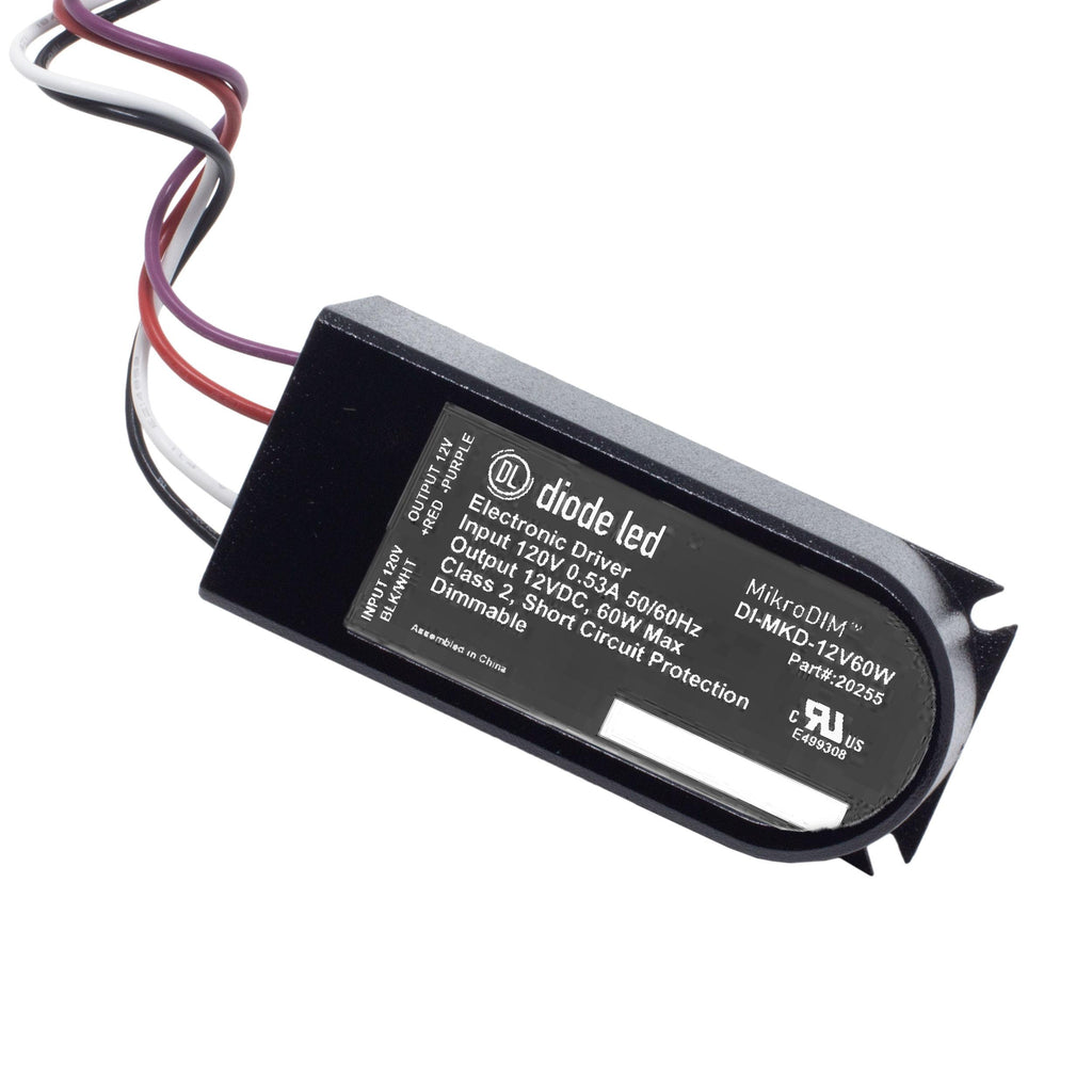 DiodeLED DI-MKD-12V60W 60 watt Constant Voltage LED Driver, 120V Input, 12VDC Output, Dimming