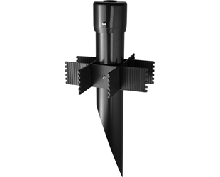 Rab MP19B 19" x 3" dia. PVC Fixture Mounting Post, Black Finish