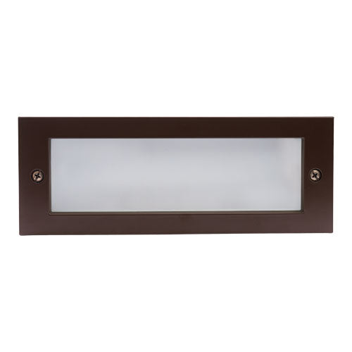 Elco ELST83 5.4 watt LED Step Light Fixture, 9.75" Width x 3.63" Height, 3000K, 340 lumens, 35,000hr life, 120 Volt, Dimming, Bronze Finish